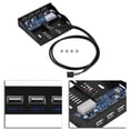thumbnail image 2 of Panel frontal de disquete USB 2.0 de 3,5'' con bahía de disquete de 9 pines a 4 interfaces HUB USB 2.0, 2 of 13