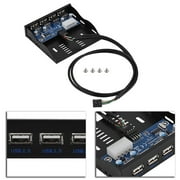 Leylor Front Panel-USB2.0 Floppy Front Panel 3.5'' Floppy Bay 9 Pin to 4 Interface USB 2.0 HUB