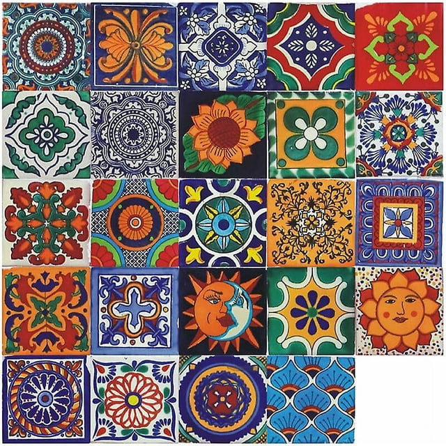 Tile Sticker for Bathroom and Kitchen, 24 Pcs Wall Stickers Adhesive Tile Mosaic Decorative Cement Tile Adhesive Sticker for Wall Tiles Decor (15x15cm