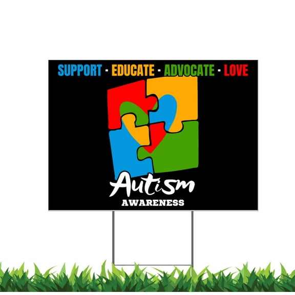 Autism Awareness Yard Sign, Puzzle Piece Sign