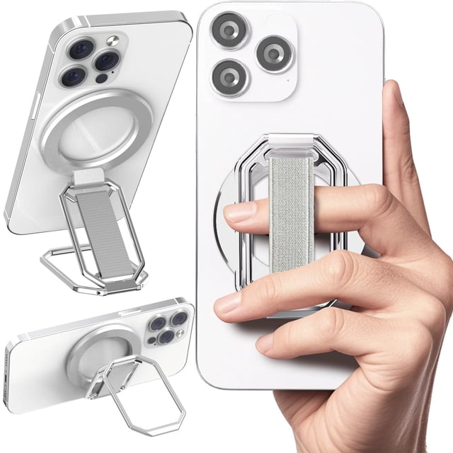Soporte magnético para iPhone HYCZAAE, 4 en 1, para iPhone, plateado