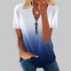thumbnail image 2 of Blusa informal con cuello en V y manga corta con estampado de verano para mujer con estilo OAVQHLG3B Store  lin121212, 2 of 5