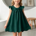 thumbnail image 2 of Ulanda Girls Sleeveless Bowknot Dress Scalloped Hem Casual Dresses 2026 Fashion Summer Twirl Dress for Toddler Kids (Dark Green, 18-24 Months), 2 of 7