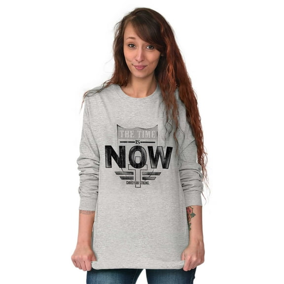 Time is Now Religious Faith Long Sleeve TShirt Men Women Brisco Brands S