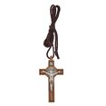 thumbnail image 1 of Wood Cross Necklace Natural Walnut Alloy Exquisite Color Simple Style Crucifix Necklace for Party Car Holiday, 1 of 14
