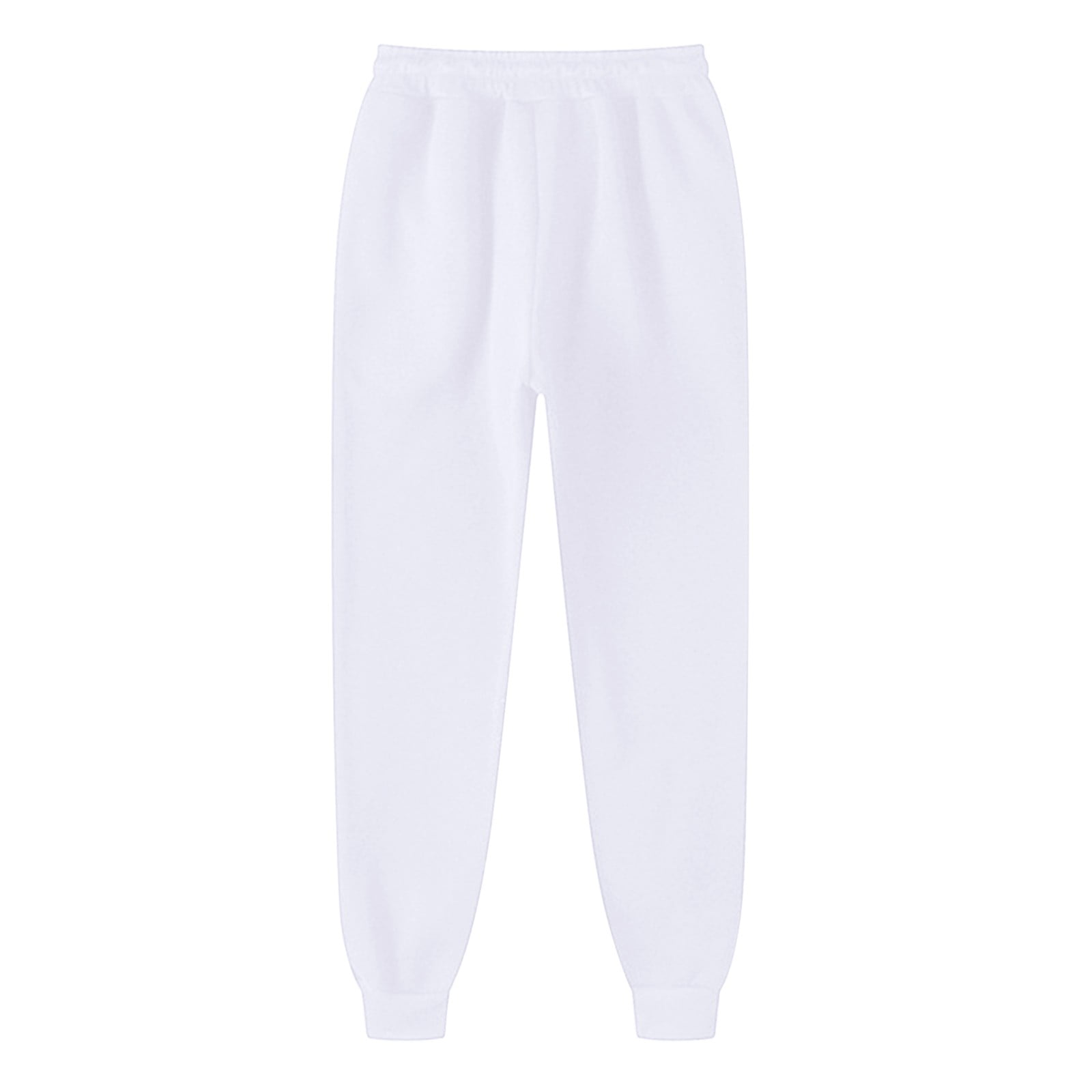 Quealent Womens Work Pants Women's Cotton Sweatpants Open Bottom Yoga Sports Pants Straight Leg Lounge Pants with Pockets,White XXL