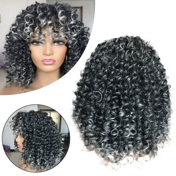 Wentin European And American Small Curly African Ladies Wig Rod Fiber High Temperature Silk Headgear Suitable For Black Women