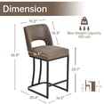 thumbnail image 2 of Usaint Modern C-Shaped Counter Stools Set of 6 Ergonomic Kitchen Bar Stools for Kitchen Island, Counter, Home,Dark Brown, 2 of 7