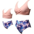 thumbnail image 5 of Fesfesfes Swimsuits for Mother and Daughter Floral Print Two Pieces Bikini Girls Family Matching Swimsuit Big Girls Swimwear, 5 of 9
