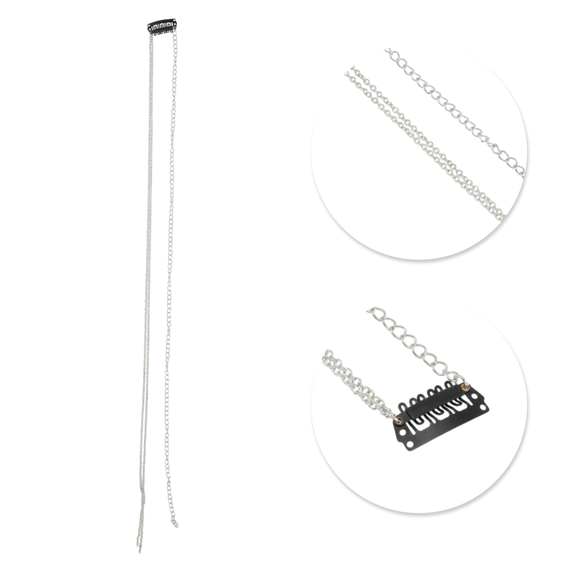 Unique Bargains Vintage Braided Hair Chain Elegant Accessory for Any Occasion Silver Tone