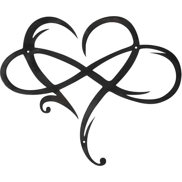 Infinity Heart Wall Decor Unique Infinity Heart Shaped Wall Sign Romántico Para Exterior Interior Home Wedding Wall Decoration,Black Muyoka Hogar