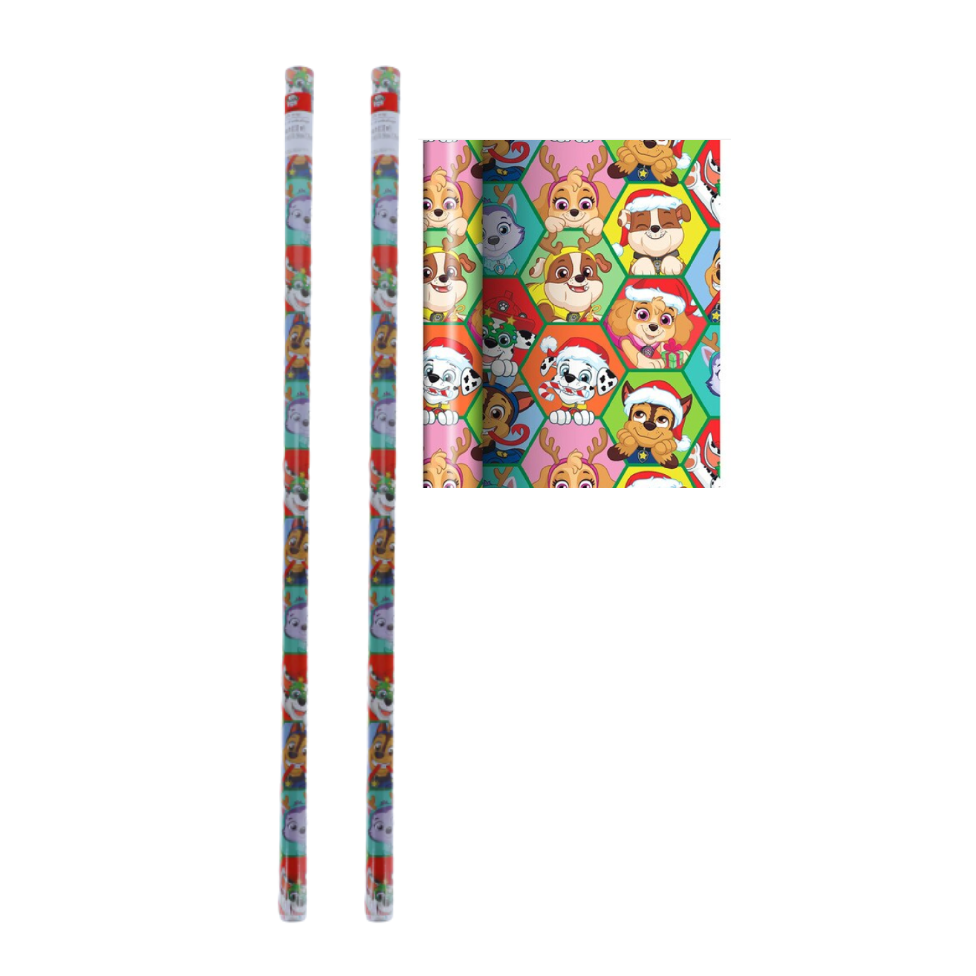 Paw Patrol Wrapping Paper Jumbo Roll with Grid Cut Lines, Print Dogs