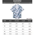 thumbnail image 7 of MADHERO Men's Hawaiian Shirts Casual Funny Print Short Sleeve Button Down Beach Shirts Black Blue Size S, 7 of 7