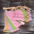 thumbnail image 6 of Blekii Girls Two Piece Set Flared Pants, Girls Two Piece Set: Flared Nine Point Pants & Top, Spring Summer Fall Comfortable Suspenders Outfit for Kids Spring Summer Fall Suspenders Outfit Spring, 6 of 7