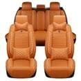 thumbnail image 2 of Maidao Car Seat Covers Full Set Leather for BMW for 7series 2008-Present 5 Seats Water Resistant Front Rear Cushion Protector Cayenne yellow, 2 of 6