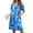 Blue_Floral, variant on Women's House Dress Floral Print Nightgown with Pockets Comfy Short Sleeve Nightdress