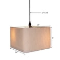 thumbnail image 3 of 1 Light Swag Plug-In Pendant 14"w Rounded Corner Square Oatmeal Drum Shade, Black Cord, 3 of 7