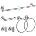 thumbnail image 1 of Juego de accesorios de baño TQKAG, toallero de 6 piezas de níquel cepillado, 1 of 8