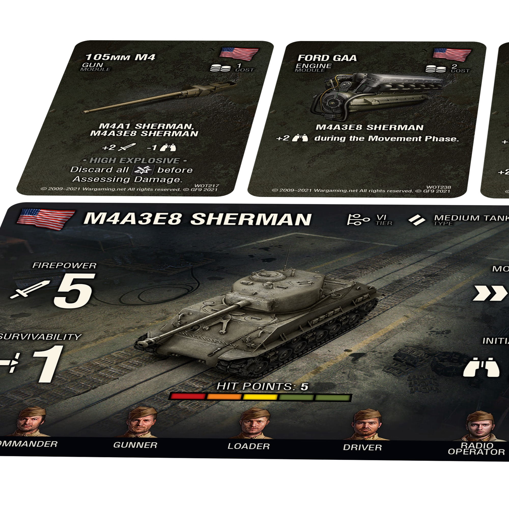 World Of Tanks: American M4A3E8 Sherman "Eazy 8" - Wave 7 Medium Tank Expansion, Miniatures Game