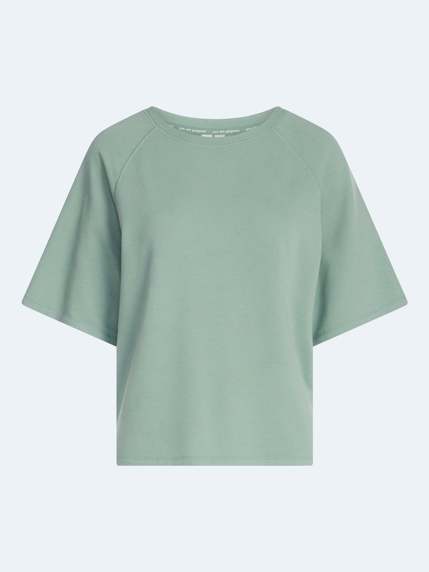 Joyspun Women's French Terry Knit Sleep Top with Short Sleeves, Sizes XS-3X