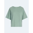 thumbnail image 6 of Joyspun Women's French Terry Knit Sleep Top with Short Sleeves, Sizes XS-3X, 6 of 6