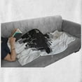 thumbnail image 6 of City Soft Flannel Fleece Throw Blanket, Pattern of Contemporary Art Style Silhouettes of Buildings Paint Drops, Cozy Plush for Indoor and Outdoor Use, 60" x 80", White and Charcoal Grey, by Ambesonne, 6 of 6