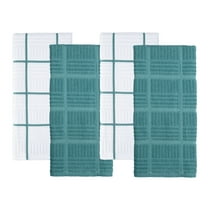 Sticky Toffee Kitchen Towels Dish Towels 100% Cotton, Set of 4, Blue and White Hand Towels, Tea Towels, Reusable Absorbent Cleaning Cloths, 28 in x 16 in