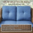 thumbnail image 6 of PARKWELL Outdoor Patio Loveseat Sofa,Weather Resistant Wicker Loveseat with Deep Seat Anti-Slip Cushion,Navy, 6 of 9