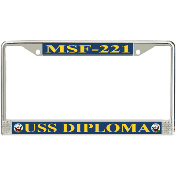 USS Diploma MSF-221 License Plate Frame