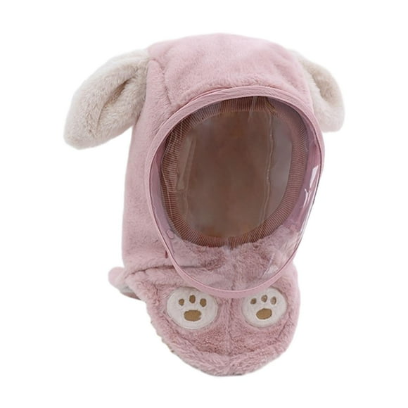 Xuanheng Kids Winter Hat Windproof Balaclava Face Cover for Boys Girls Cycling Skiing Rabbit Ears Pink