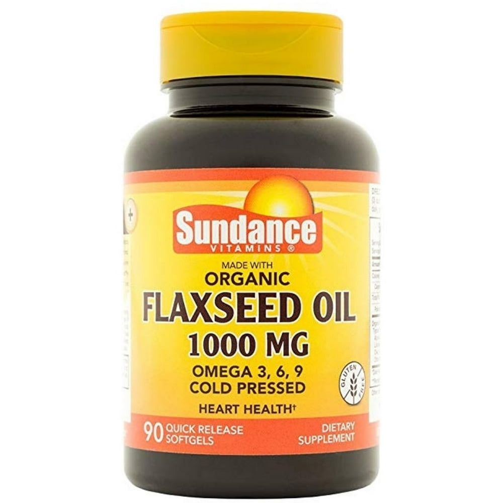 Sundance Flaxseed Oil 1000 mg Tablets, 90 ea (Pack of 3)