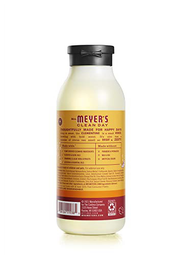 MRS. MEYER'S CLEAN DAY Moisturizing Body Wash for Women and Men, Biodegradable Shower Gel Formula Made with Essential Oils, Clementine, 16 oz - Pack of 3