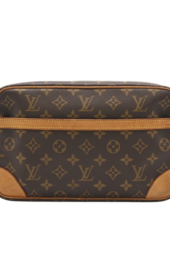 Pre-Owned LOUIS VUITTON Monogram Compigne 28 M51845 Clutch Bag in Brown Coated Canvas for Men