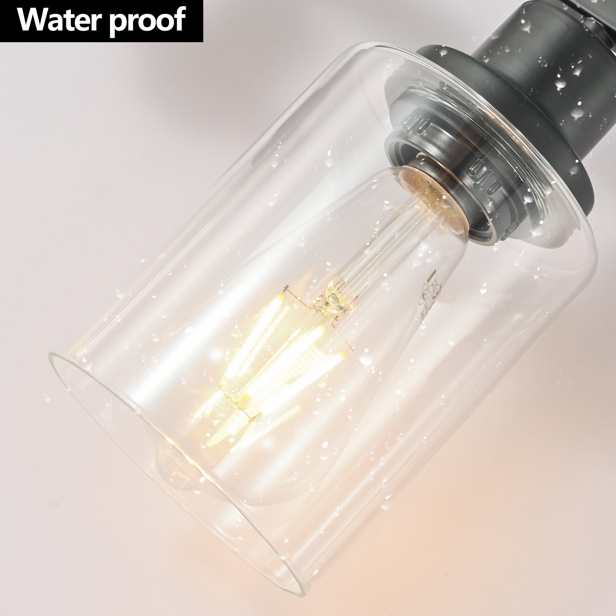 Leumius Modern Black 10-Light Bathroom Vanity Light Fixture, Industrial Wall Sconce with Clear Glass Shades for Mirror, Bathroom, Bedroom and Hallway (No Bulbs)