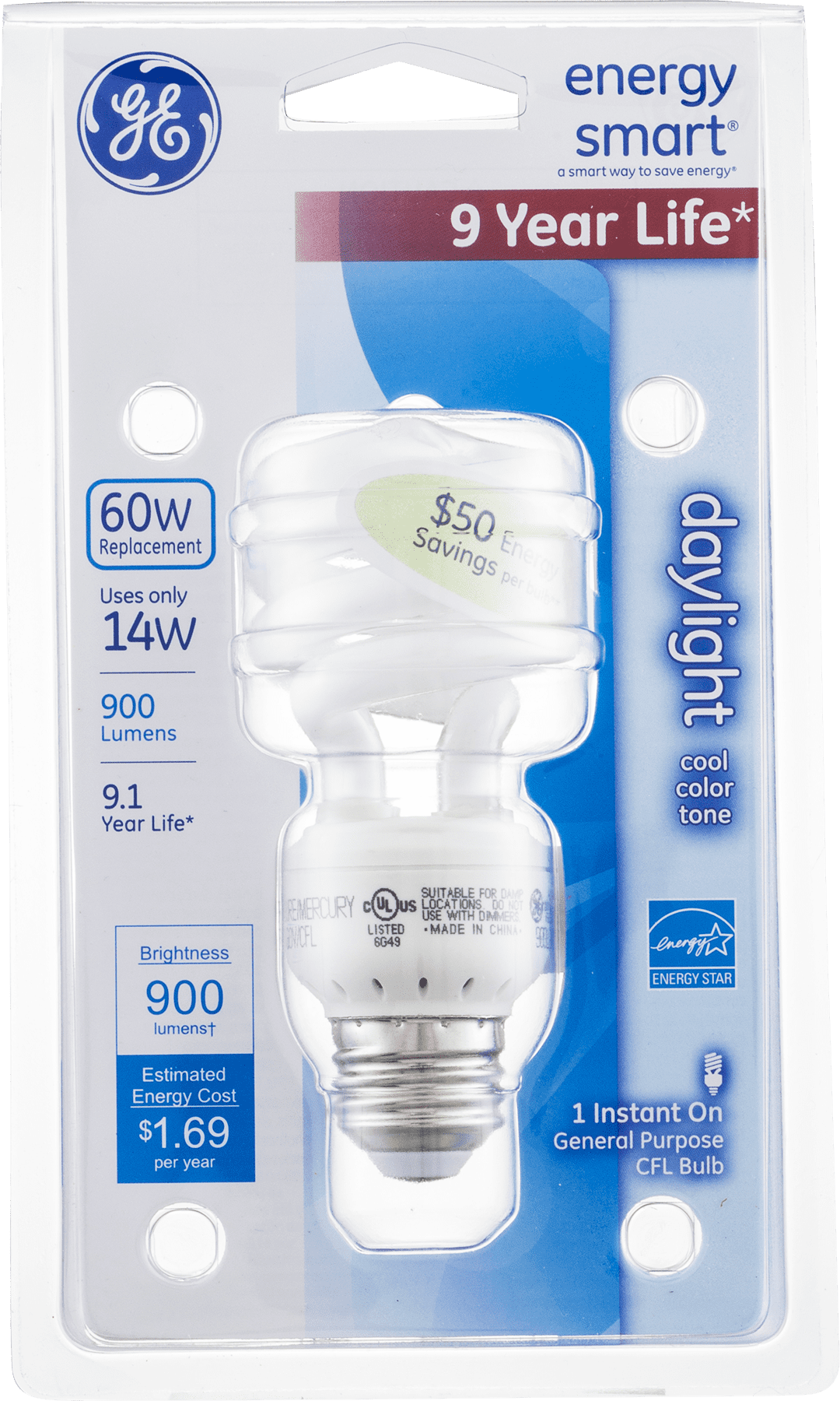 Ge 15w Energy Smart Daylight Cfl Light Bulb Com