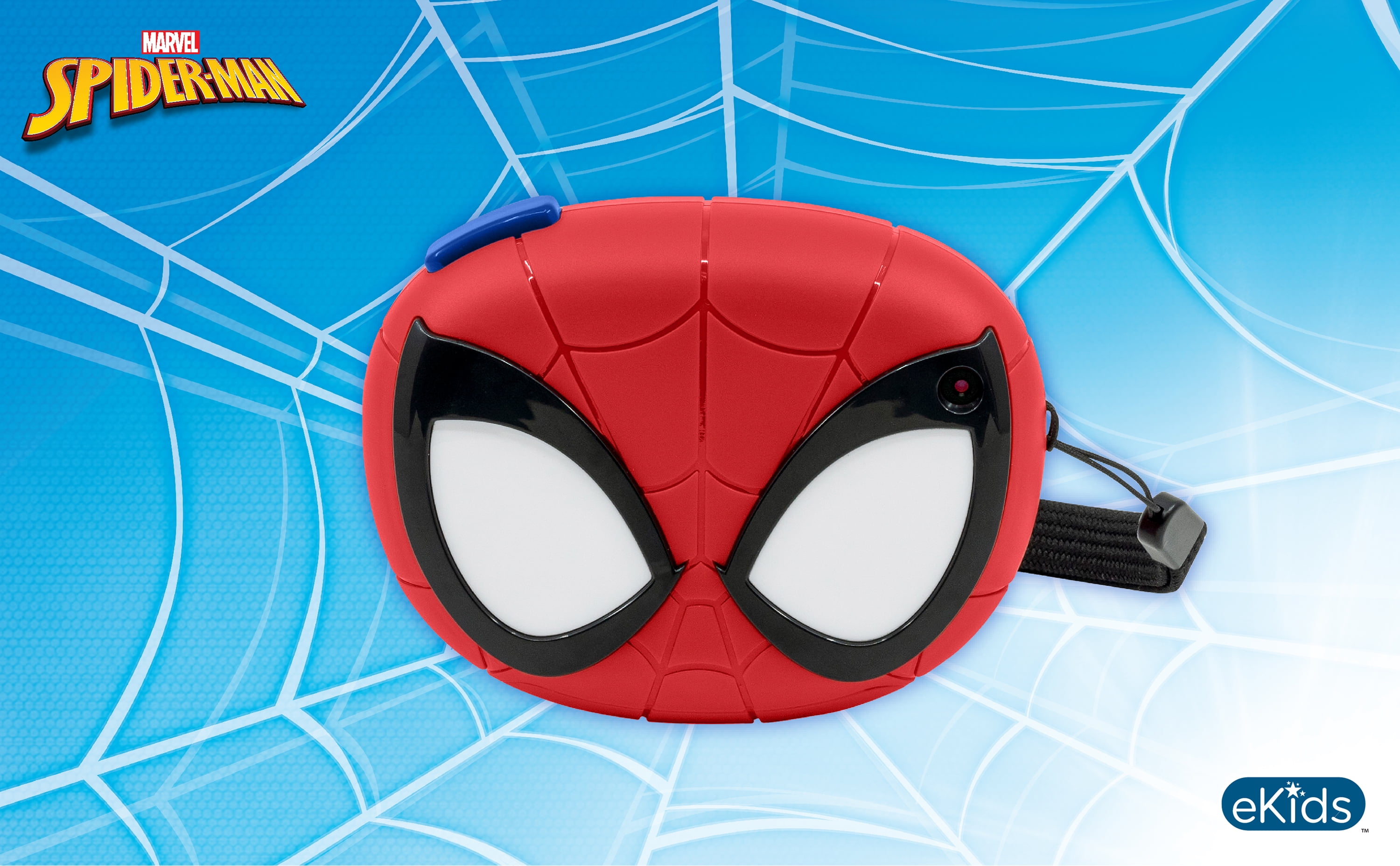 ekids Spiderman Kids Camera with SD Card, Digital Camera for Kids with Video Camera and Built-in Digital Stickers