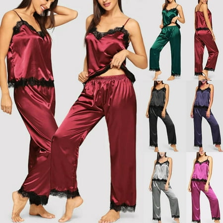 

wsevypo Women Sexy Lingerie Silk Lace Robe Babydoll Nightdress Nightgown Sleepwear Set