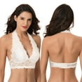 thumbnail image 6 of Curve Muse Plunge Bralette with Floral Lace-2pack-NUDE,HPINK-XL, 6 of 7