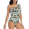 thumbnail image 3 of Honeii Transport Train for women's one-piece swimsuit featuring a chic one-shoulder design experience elegance and style in the water-Medium, 3 of 6