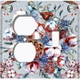 thumbnail image 4 of Metal Light Switch Plate Cover Flower Bouquet Colorful Pastel Blue FLW012, 4 of 13