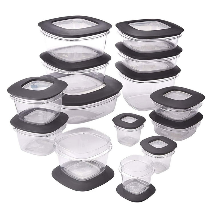 Rubbermaid Premier Easy Find Lids Meal Prep and Food Storage Containers,  Set of 8 (16 Pieces Total), Grey |BPA-Free & Stain Resistant