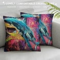 thumbnail image 3 of Orinice Shark Graphic Decorative Throw Pillow Cover for Home Couch Living Room Bed Sofa - High-Quality Cushion Case for Men Women Boys Girls - 1PC Pack 20x20in, 3 of 5