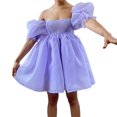 thumbnail image 2 of OUSITAID Femmes Soufflé Manches Tulle Princesse Robe de Soirée de Soirée de Soirée de Mini Robe de Soirée en Maille Bouffante Col Carré, 2 of 6