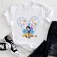 thumbnail image 3 of Camisetas informales de algodón con dibujos animados de Disney para niñas, princesas y sirenas, de Mickey Mouse, para niños, ropa de moda para niños de Disneyland, camisetas para bebés, 3 of 5