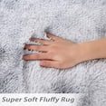 thumbnail image 4 of Fluffy Area Rug, Modern Abstract Fluffy Area Rug Indoor Soft Area Rug Faux Area Rug for Bedroom Living Room, Light Grey, 6' x 9', 4 of 7