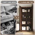 thumbnail image 7 of Gianna 71 inch Wooden Storage Cabinet, Freestanding Cupboard, 4-Tier Home Organizer for Kitchen, Living Room, Bedroom，Brown, 7 of 7