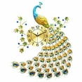 thumbnail image 2 of DENEST 8.26" 3D Peacock Shape Wall Clock Large Living Room Wall Watch Decoration Art, 2 of 12