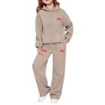 thumbnail image 2 of Jamsmile Toddler Girls Outfits Sets Sports Tracksuits Cherry Print Hooded Sweatpants And Joggings 2 Piece Children Girls Suits, 2 of 3