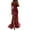 Red, variant on Sngxgn Women's A Line Midi Dress Straps V Neck Slit Party Slip Dress(Blue,M)
