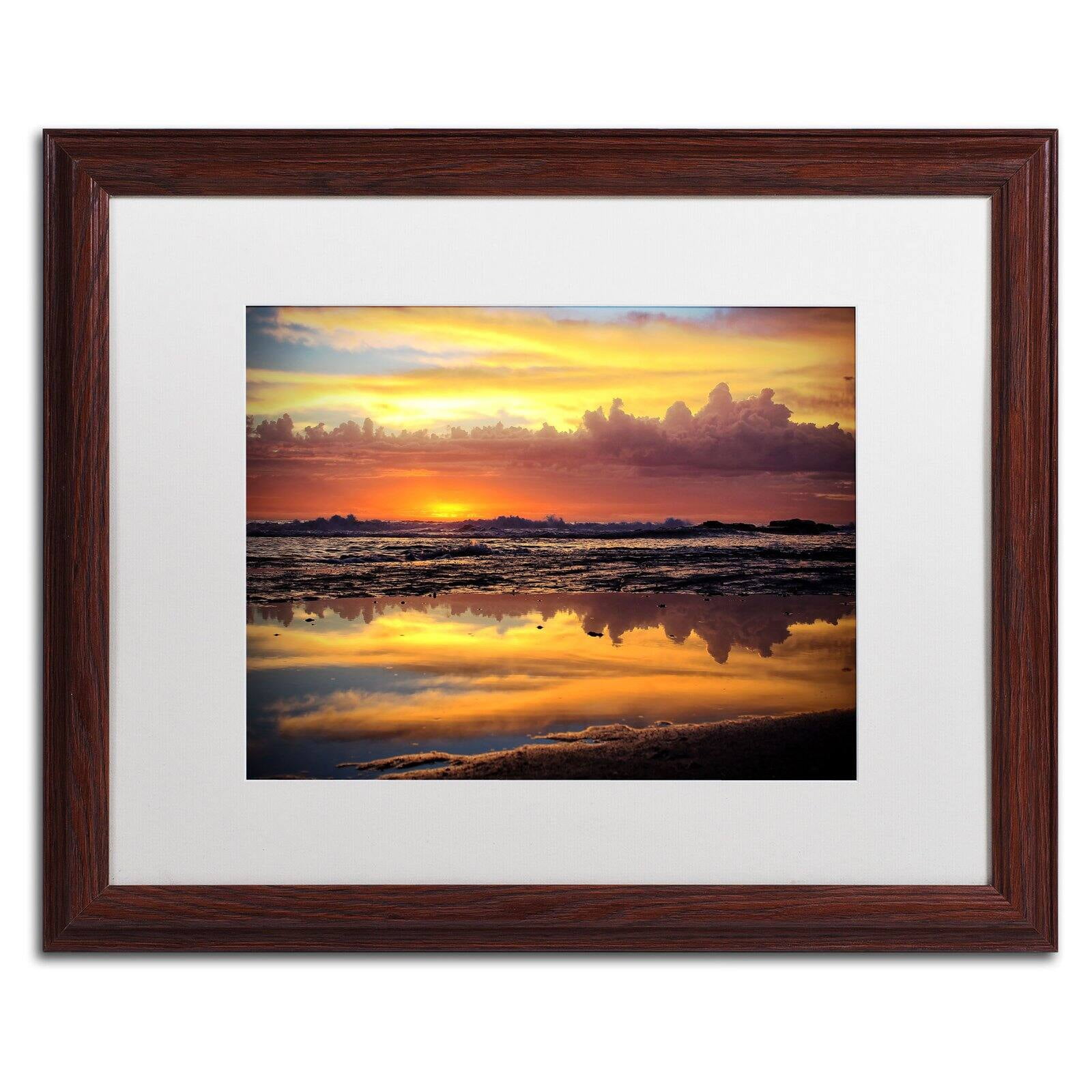Trademark Fine Art "Morning Reflections" Canvas Art by Beata Czyzowska Young, White Matte, Wood Frame
